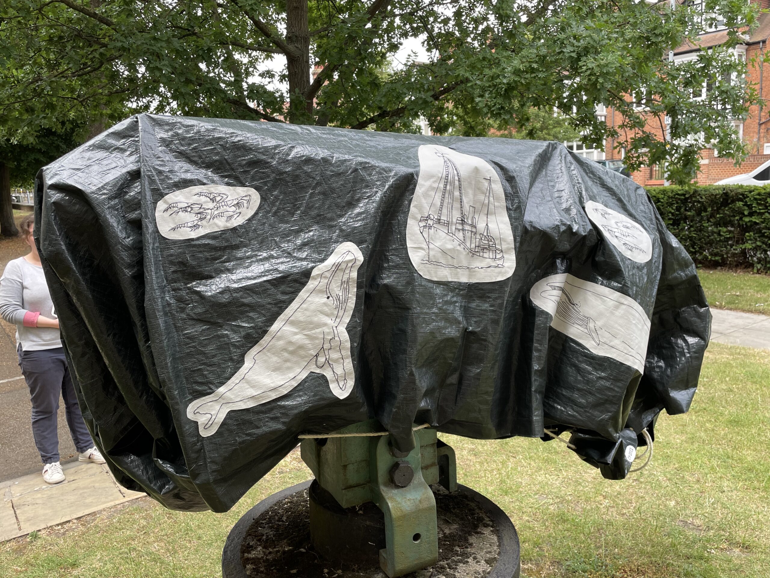 ReCover, commemorative harpoon cover at Scott Polar Research Institute, Cambridge, back