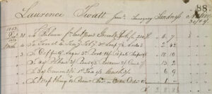 Hay and Co 1853 ledger page from Shetland Whaler Laurence Twatt