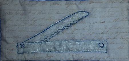 Arctic Initiation - image of joke razor on digitally printed whalers logbook